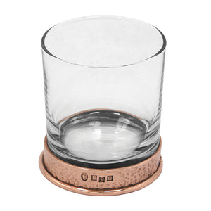 Bicchiere di vetro per whisky in peltro martellato 11oz Copper Pewter Rose