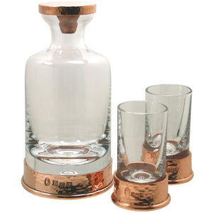 Vogue Set di mini decanter in rame e cristallo con bicchieri da cocktail