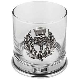 11oz schottische Distel Zinn Whisky Glas Becher Set von 2