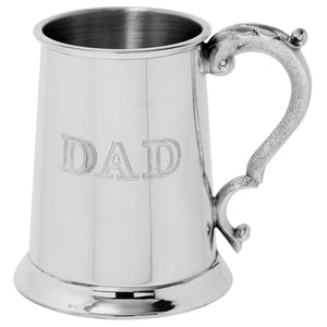 1 Pint Pewter Beer Mug Tankard with Dad Design
