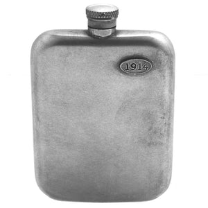 1914 Vintage 6oz Pewter Hip Flask